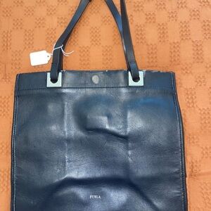 Furla Navy Leather Shoulder Bag
